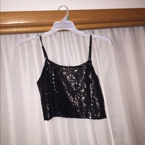 Black sequin top